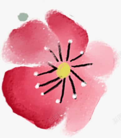 手绘粉色水彩小花装饰png免抠素材_新图网 https://ixintu.com 水彩 粉色 装饰