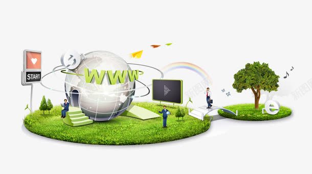 世界科技psd免抠素材_新图网 https://ixintu.com 地球 科技 绿色