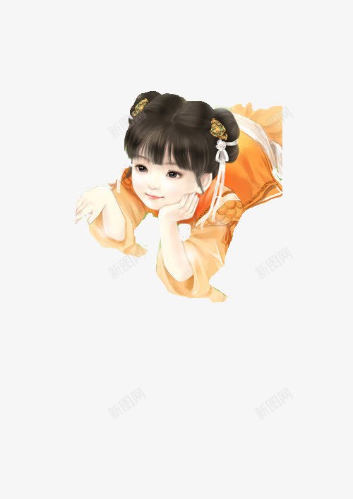 中国风躺着的小女孩png免抠素材_新图网 https://ixintu.com 中国风 小女孩 躺着