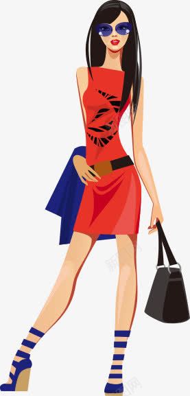 购物美女精干干练人物手绘png免抠素材_新图网 https://ixintu.com 人物 干练 精干 美女 购物