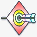 箭穿靶心图标png_新图网 https://ixintu.com 圆形 射箭 标靶 瞄准准心 粉色 红色 靶子