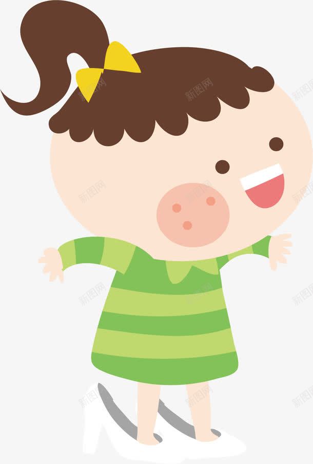 绿衣女孩png免抠素材_新图网 https://ixintu.com 头发辩 女孩 绿衣 蝴蝶结