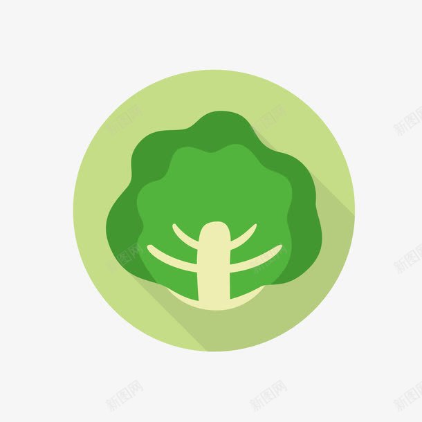 绿色包菜png免抠素材_新图网 https://ixintu.com 扁平化设计 环保 绿色 绿色植物