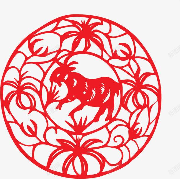 窗花剪纸png免抠素材_新图网 https://ixintu.com 剪纸 剪纸素材 新年 窗花 窗花素材