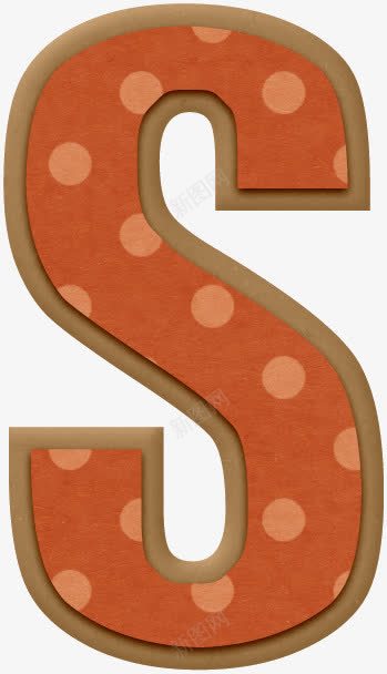 橙色波点字母Spng免抠素材_新图网 https://ixintu.com 字母 波点 装饰