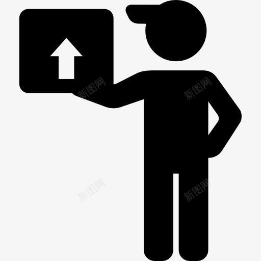 发货人图标png_新图网 https://ixintu.com 人 包 箭头 箱 粘人