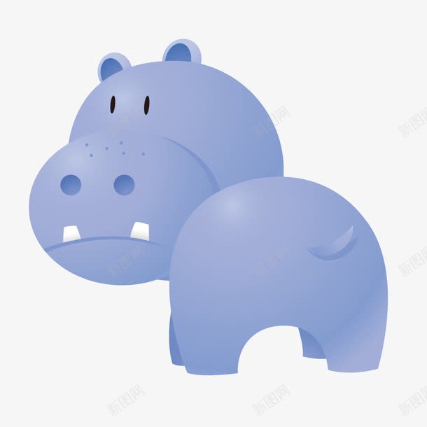 蓝色动物河马png免抠素材_新图网 https://ixintu.com 动物 河马 蓝色