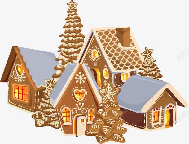 卡通装饰png免抠素材_新图网 https://ixintu.com 动漫 圣诞节 雪屋 雪松