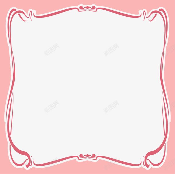 粉色简约花边边框纹理png免抠素材_新图网 https://ixintu.com 免抠PNG 简约 粉色 花边 边框纹理