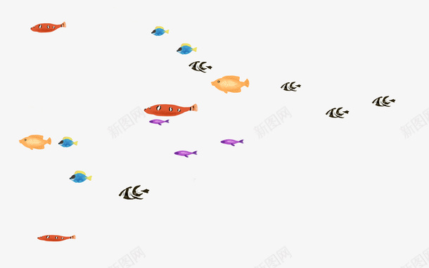 卡通手绘鱼png免抠素材_新图网 https://ixintu.com 海洋生物 装饰 鱼