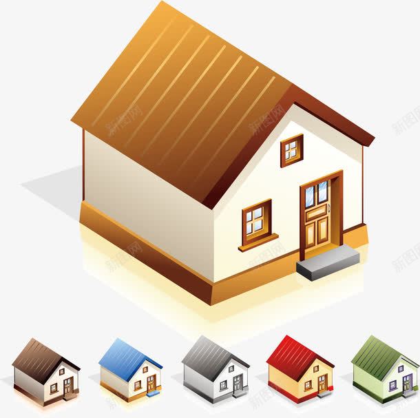 卡通房屋png免抠素材_新图网 https://ixintu.com 卡通 家 建筑 彩色 房子 房屋 房屋设计 手绘