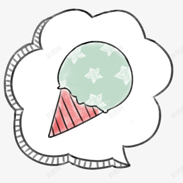绿色卡通冰淇淋装饰图案png免抠素材_新图网 https://ixintu.com 免抠PNG 冰淇淋 卡通 绿色 装饰图案