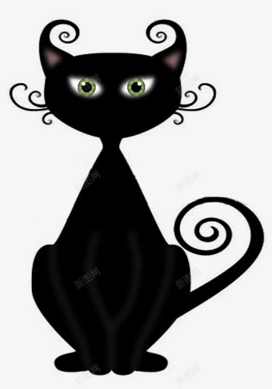 女巫猫png免抠素材_新图网 https://ixintu.com 万圣节 女巫猫