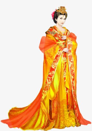 金色华服宫妃古风手绘png免抠素材_新图网 https://ixintu.com 古风 金色