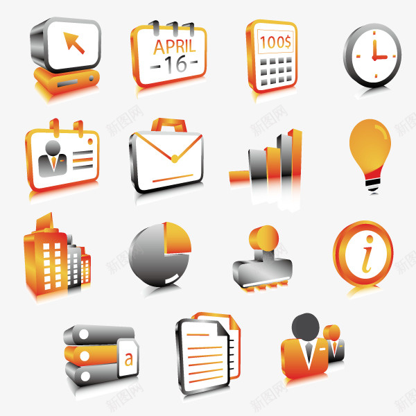 商业图标矢量图ai免抠素材_新图网 https://ixintu.com 办公 图标 金融 矢量图