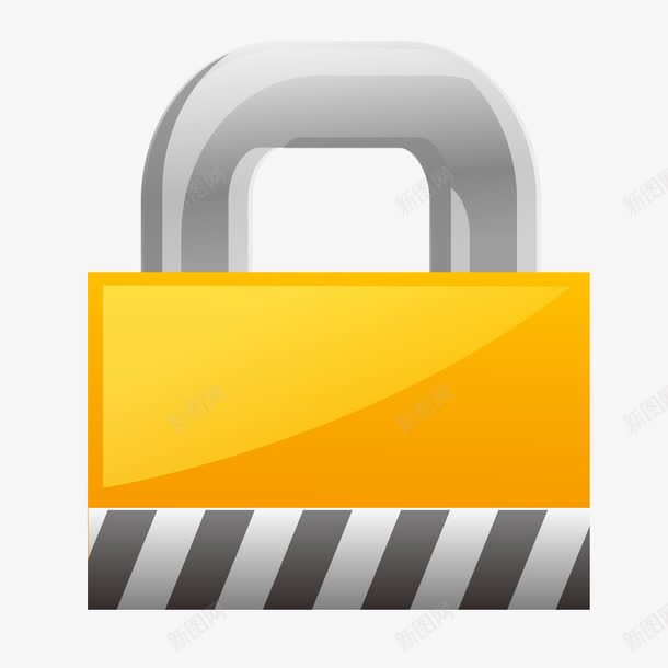黄色的锁头模型png免抠素材_新图网 https://ixintu.com 模型 款式 锁头 黄色