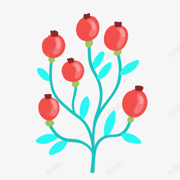 手绘红果png免抠素材_新图网 https://ixintu.com 可爱 小果果 小清新 手绘 花草