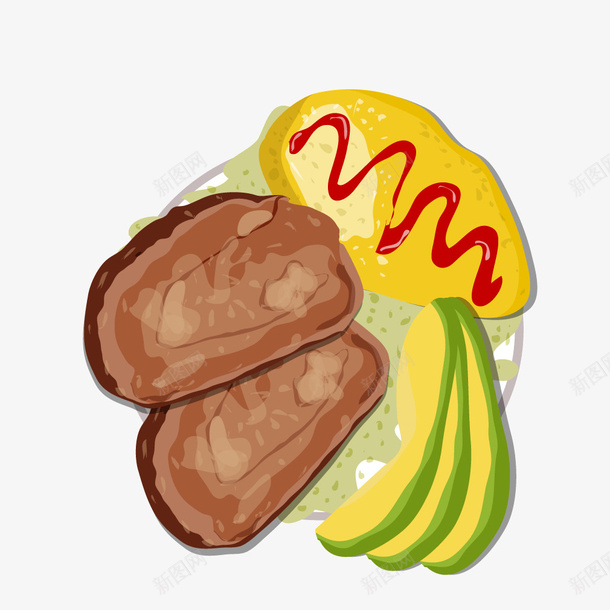 时尚彩色食物牛排水果矢量图ai免抠素材_新图网 https://ixintu.com 彩色 时尚 水果 牛排 食物 矢量图