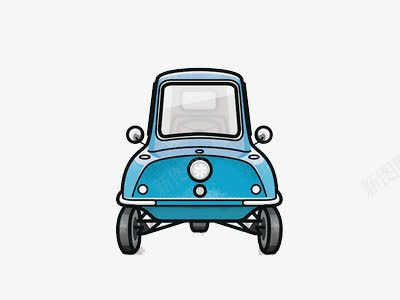 卡通蓝色小汽车png免抠素材_新图网 https://ixintu.com 交通工具 汽车 蓝色