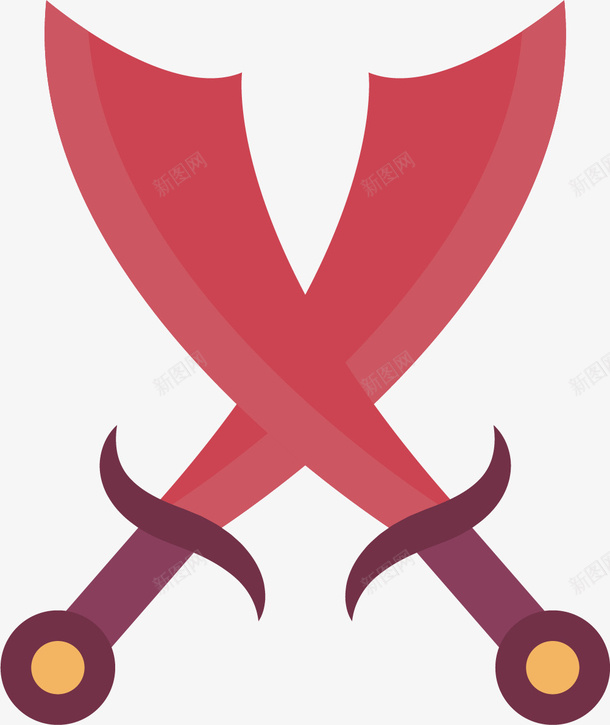 双刀卡通符号png免抠素材_新图网 https://ixintu.com 交叉的刀 卡通风格 双刀 国家符号 蒙古国 蒙古符号
