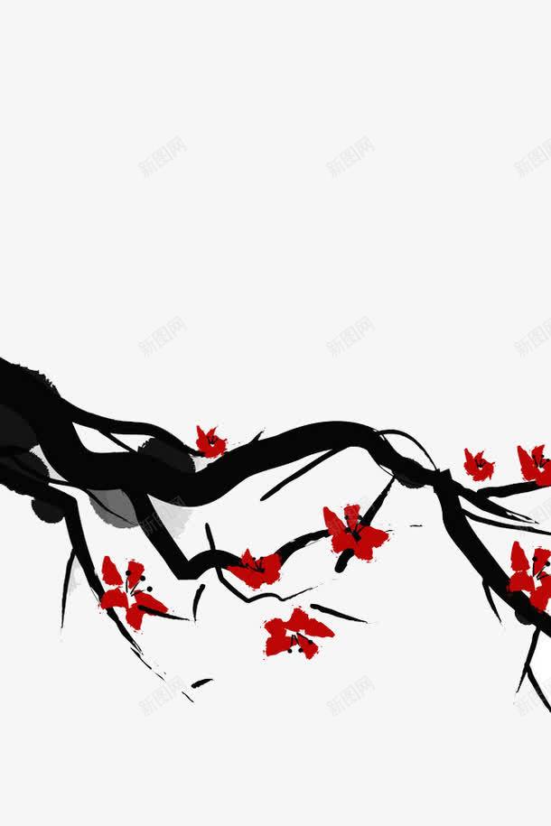 树枝上的梅花png免抠素材_新图网 https://ixintu.com PNG素材 树枝 梅花 水墨