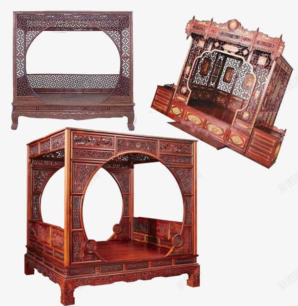 仿古实木家具png免抠素材_新图网 https://ixintu.com 古典 圆形门 圆拱门 月洞门 门罩式架子 黄花梨