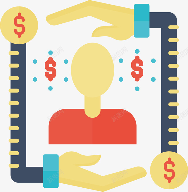创意金钱量表矢量图ai免抠素材_新图网 https://ixintu.com 人物 创意 卡通 商务 手绘 简约 红色 量表 金钱 矢量图
