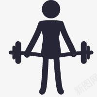 手绘黑色举重图标png_新图网 https://ixintu.com 举重 图标 黑色