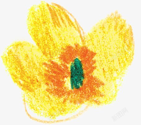 儿童手绘黄色花朵海报png免抠素材_新图网 https://ixintu.com 儿童 海报 花朵 黄色