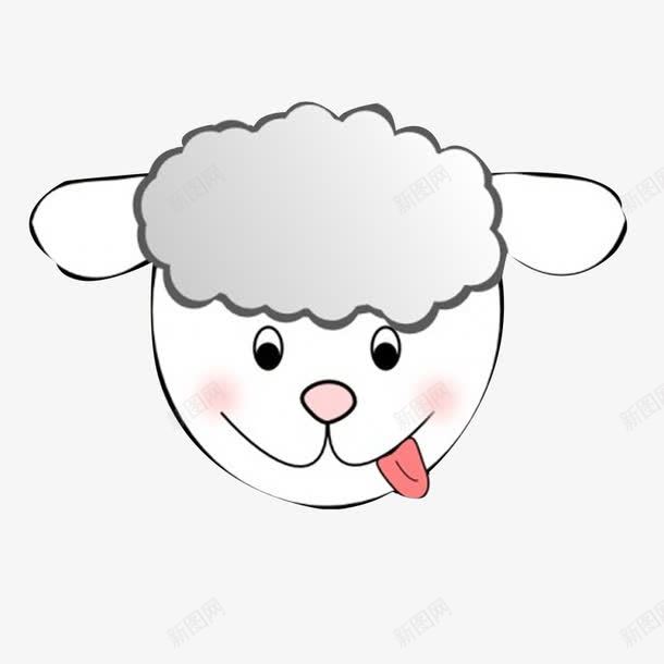 手绘羊头png免抠素材_新图网 https://ixintu.com 可爱 手绘 白色 羊头