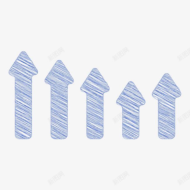 蓝色的大小不一箭头png免抠素材_新图网 https://ixintu.com 商务箭头 大小不一 波动 箭头 蓝色 蓝色箭头