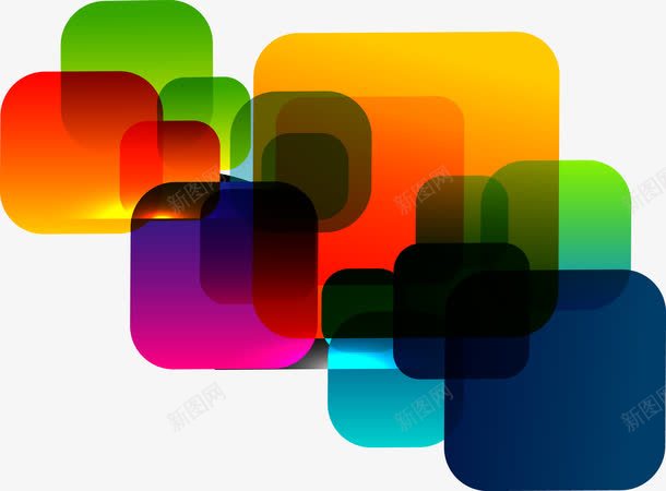 正方形炫彩背景png免抠素材_新图网 https://ixintu.com 商务 正方形 炫彩 科技 背景