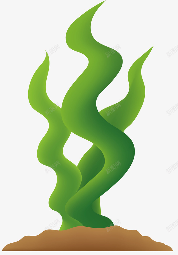 缠绕渐变绿色海草png免抠素材_新图网 https://ixintu.com 卡通海草 卡通风格 植物 渐变 绿色海草 缠绕 缠绕的海草