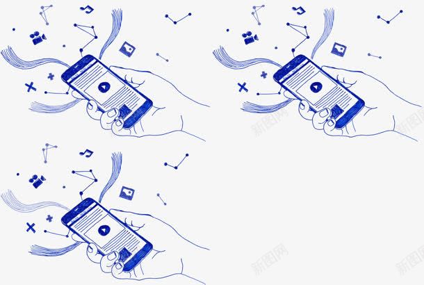卡通蓝色手机科技元素png免抠素材_新图网 https://ixintu.com 元素 卡通 手机 科技 蓝色