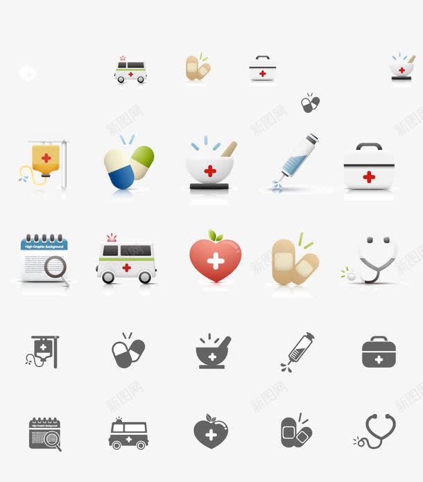 胶囊救护车针管按钮png免抠素材_新图网 https://ixintu.com 救护车按钮 胶囊按钮 针管按钮