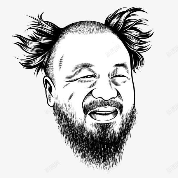 黑白胡子大叔png免抠素材_新图网 https://ixintu.com 大叔 简约 胡子 黑白