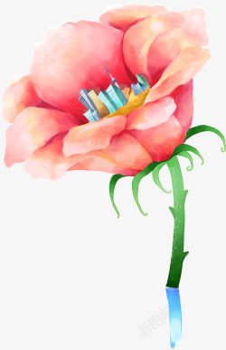 插画海报手绘夏日花朵素材