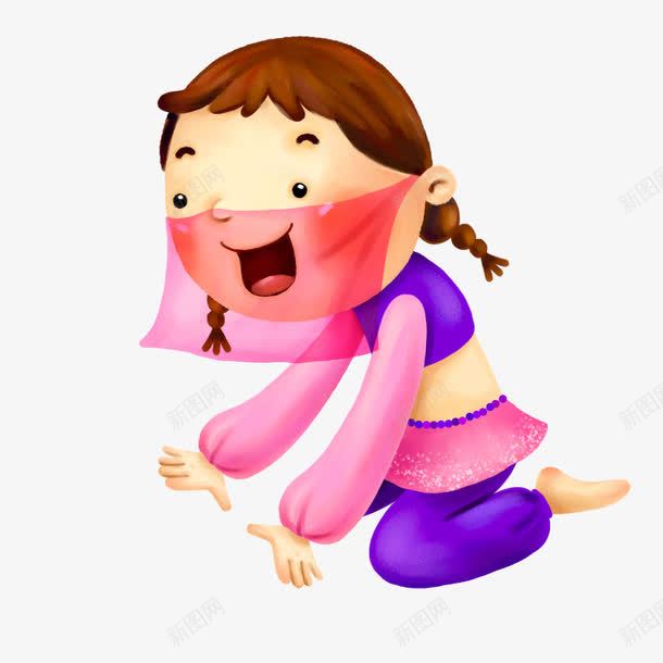 笑开口的女孩png免抠素材_新图网 https://ixintu.com 人物 大笑的女孩 女孩 开口 跪着的女孩