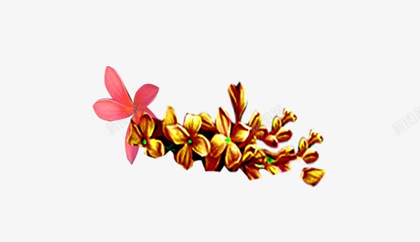 金色花朵png免抠素材_新图网 https://ixintu.com 花朵 装饰花 金色 金花