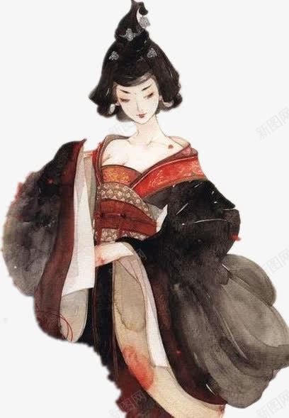 古代穿黑衣红唇美人png免抠素材_新图网 https://ixintu.com 古代 红唇 美人 黑衣