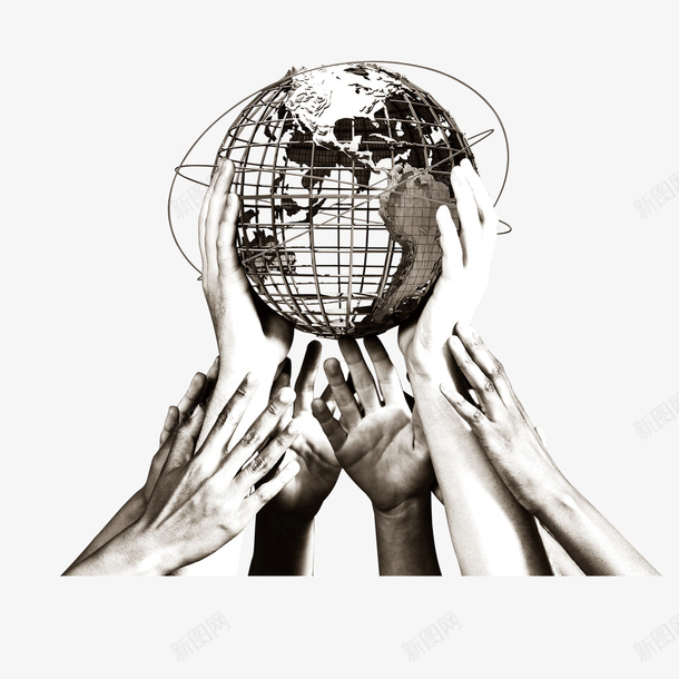 复古手举地球png免抠素材_新图网 https://ixintu.com 地球 复古 手举