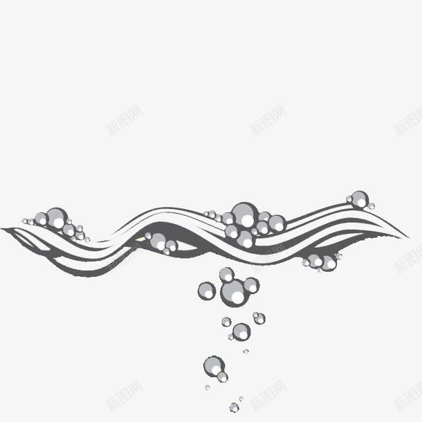 水面png免抠素材_新图网 https://ixintu.com 手绘 水 水泡 黑