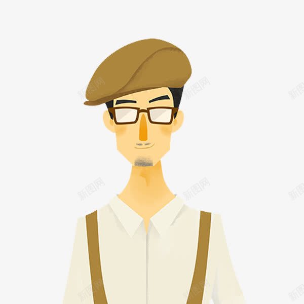 手绘侦探png免抠素材_新图网 https://ixintu.com 侦探 创意 动漫 可爱的 彩色 手绘的 棕色 现代