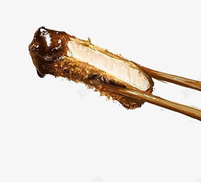 手绘鸭肉png免抠素材_新图网 https://ixintu.com 炸肉 美食 肉 酱汁 酱鸭肉 食物