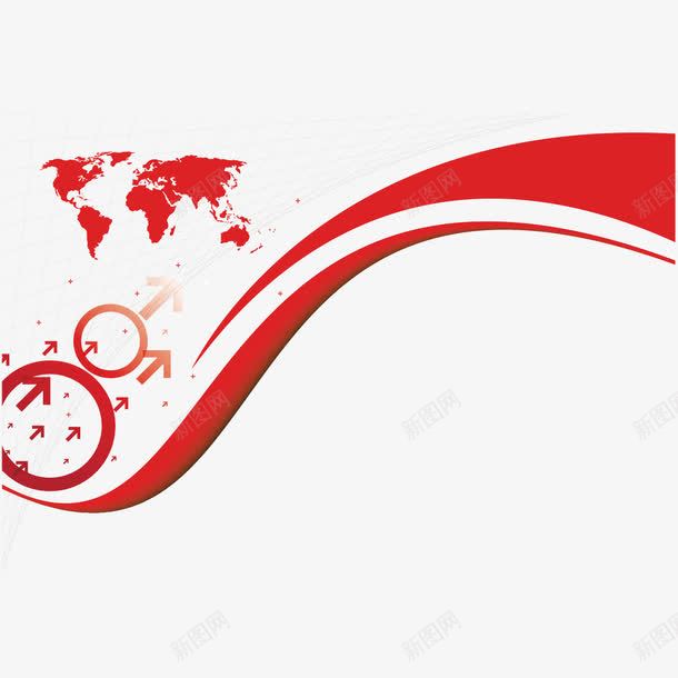 红色线条和地图png免抠素材_新图网 https://ixintu.com 地图 点线面 箭头 红色 线条