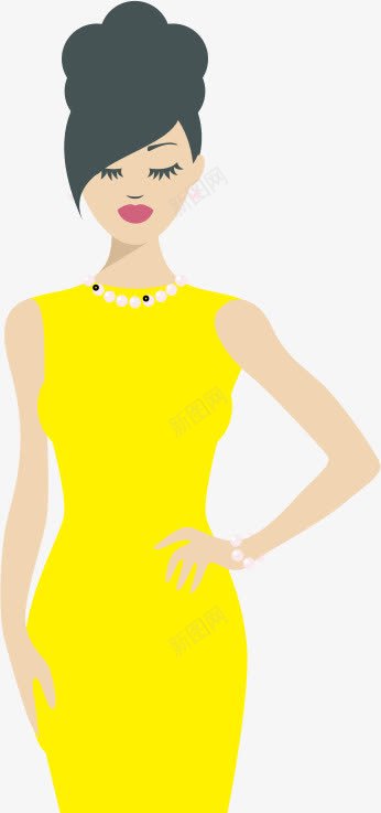 时尚卡通女性png免抠素材_新图网 https://ixintu.com 卡通 女性 时尚 美女 裙子