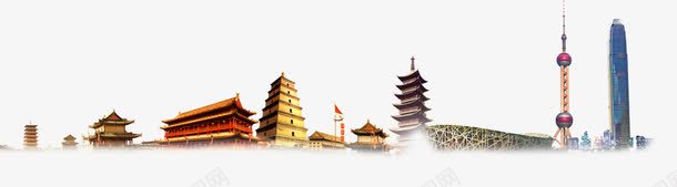 城市地标建筑png免抠素材_新图网 https://ixintu.com 地标 城市 建筑 素材 装饰