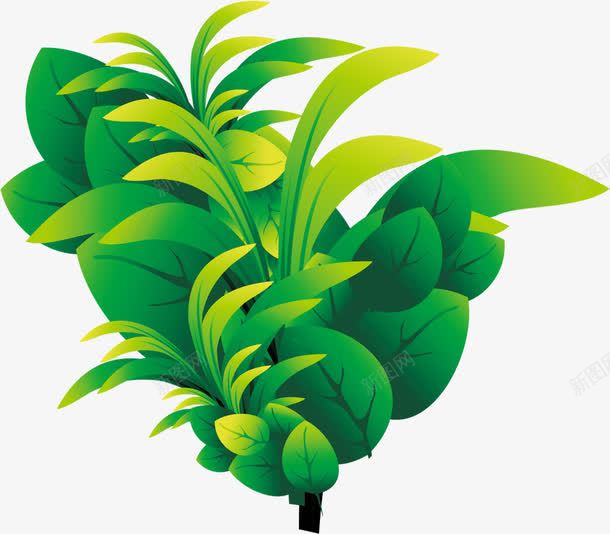 黄绿色春天手绘植物png免抠素材_新图网 https://ixintu.com 春天 植物 黄绿色