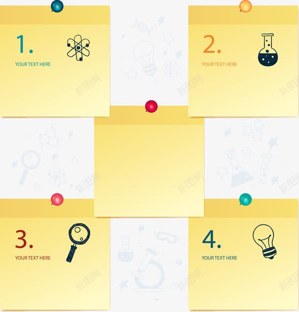 科学研究便条纸扁平图png免抠素材_新图网 https://ixintu.com 便条纸 扁平图 科学研究