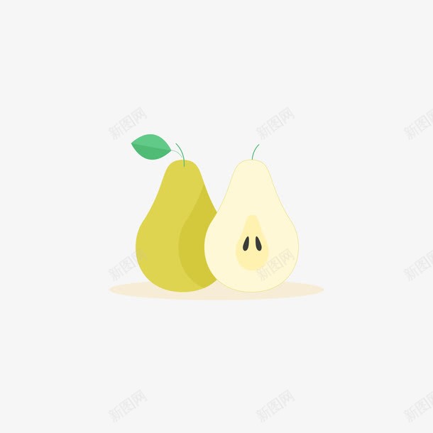 青绿色的离子png免抠素材_新图网 https://ixintu.com 梨子 水果 矢量梨子 矢量水果 青绿色